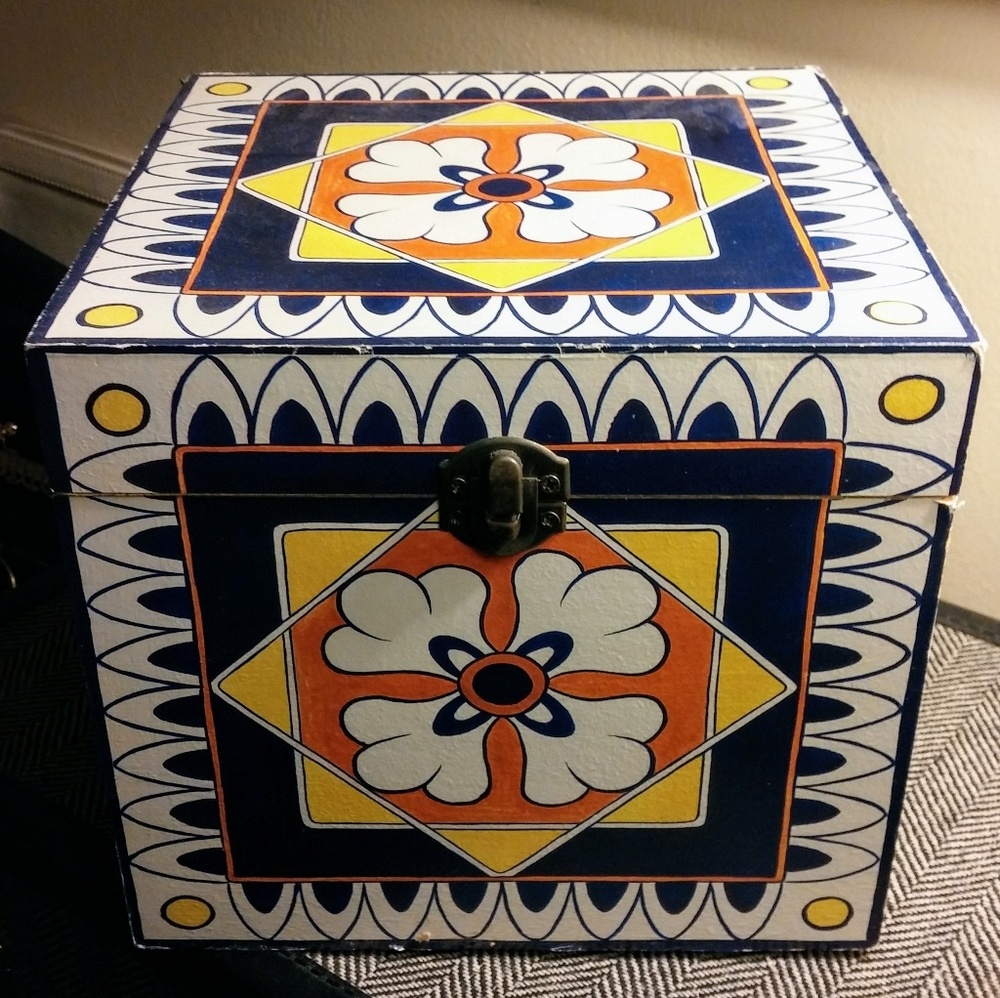 Ethnic Storage Box Patterned Cube Home Decor (1)